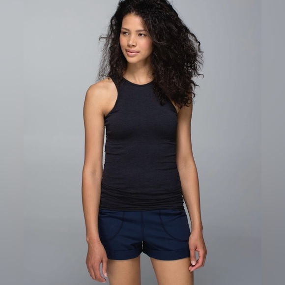 lululemon athletica Tops - Lululemon Seamlessly Covered Tank Heathered Black